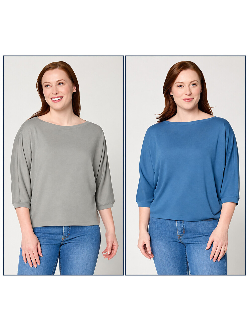 Barefoot Dreams Malibu Collection Slub Jersey 2 Pack Dolman Tees, Size X-Small